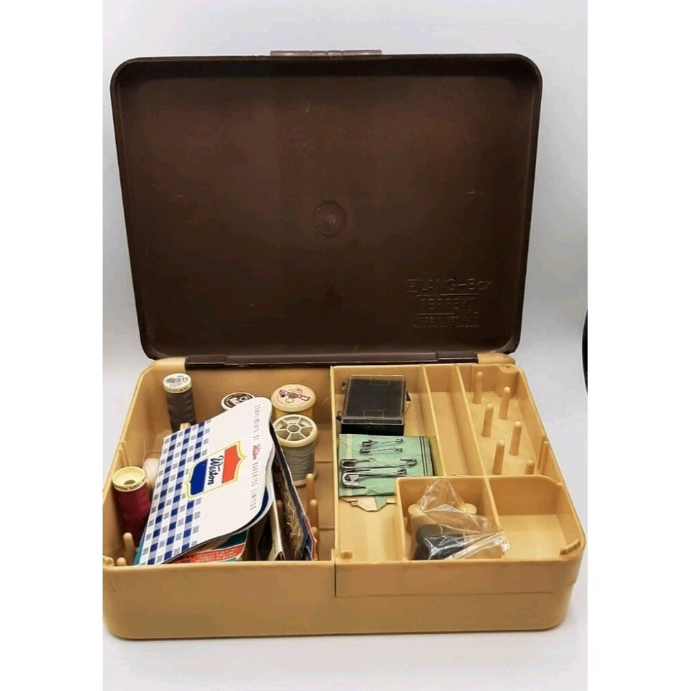 Rare Lang-Box Oiginal Perfekt Plastic Sewing Box Made in Germany With Access